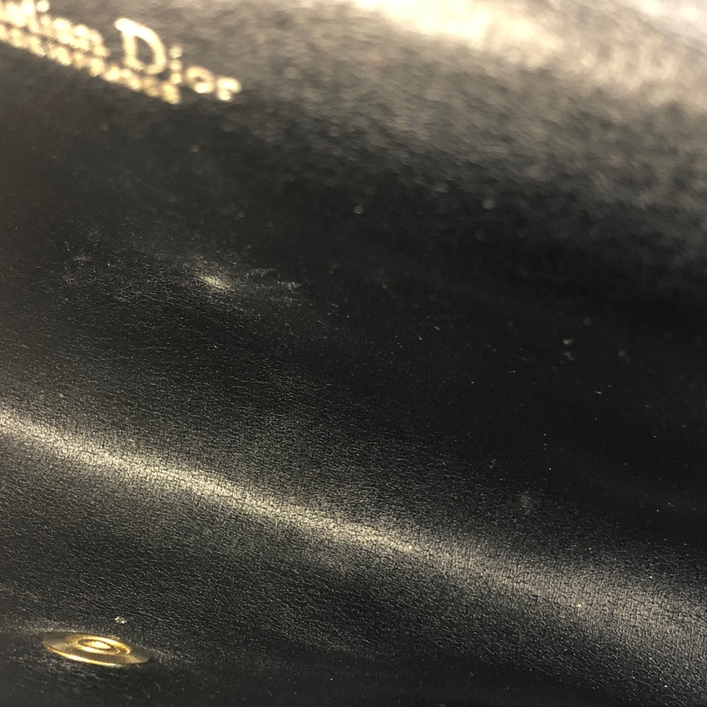 Pre Love Dior monogram Black Clutch with Gold Chain Strap - Picture 15 of 16